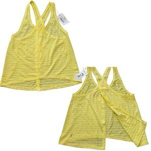 Zyia Lemon Nimbus Split Back Tank Size Large Womens Workout Yoga Yellow NWT